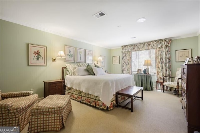 45 Paces W Dr NW, Atlanta, GA 30327 - bedroom with visible vents, ornamental molding, and light colored carpet