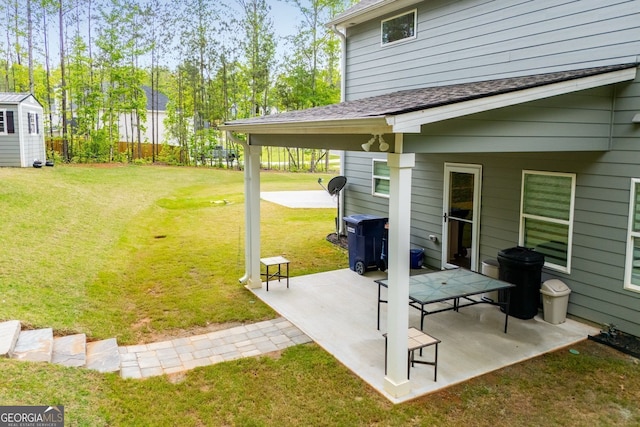 445 Boulder Crest Trl, Villa Rica, GA 30180 - view of green lawn featuring a patio area