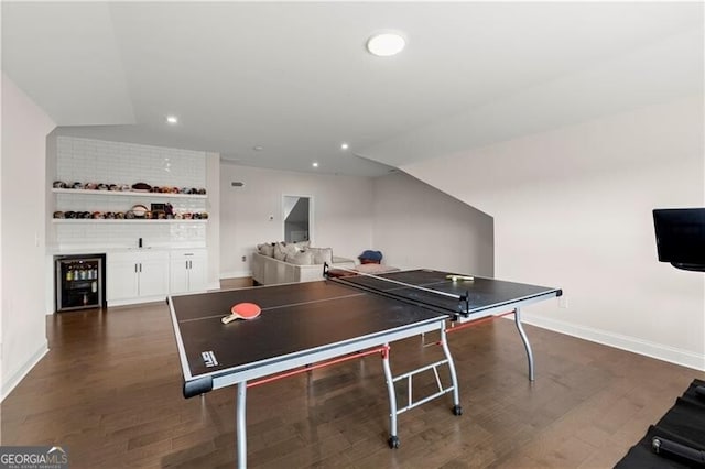 1074 Heyward Way, Alpharetta, GA 30009 - playroom featuring recessed lighting, baseboards, wine cooler, and bar area