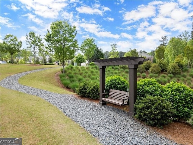 1074 Heyward Way, Alpharetta, GA 30009 - view of home's community with a yard and a pergola