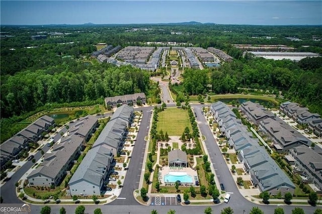 1074 Heyward Way, Alpharetta, GA 30009 - birds eye view of property with a wooded view
