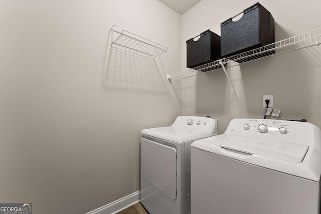 1929 Windstone Pl, Winder, GA 30680 - laundry area with laundry area, baseboards, and washing machine and dryer