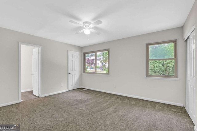 2551 Park Rd SE, Smyrna, GA 30080 - unfurnished bedroom featuring carpet flooring, baseboards, and ceiling fan