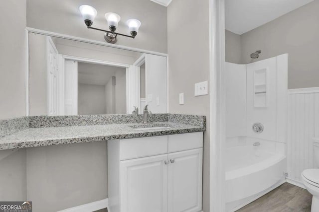 2551 Park Rd SE, Smyrna, GA 30080 - bathroom featuring vanity,  shower combination, and toilet
