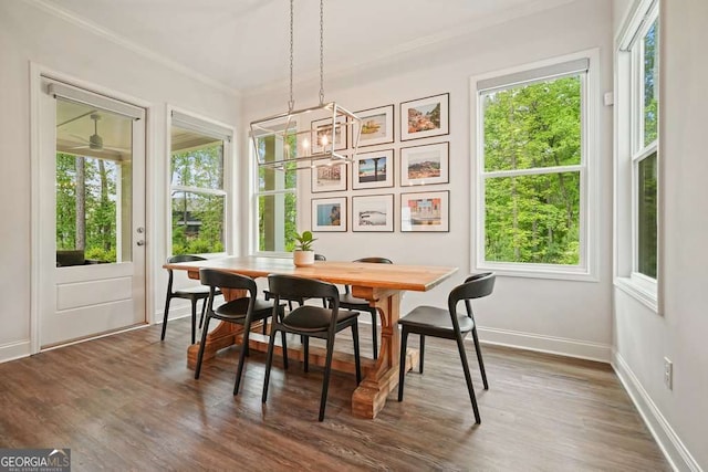 242 Fieldbrook Xing, Canton, GA 30115 - dining space with crown molding, baseboards, and a wealth of natural light
