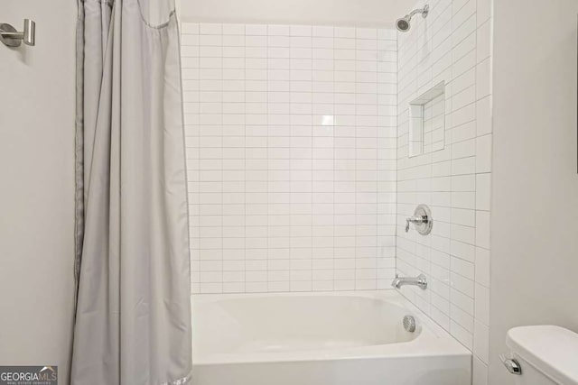 242 Fieldbrook Xing, Canton, GA 30115 - full bathroom with toilet and shower / bath combination with curtain