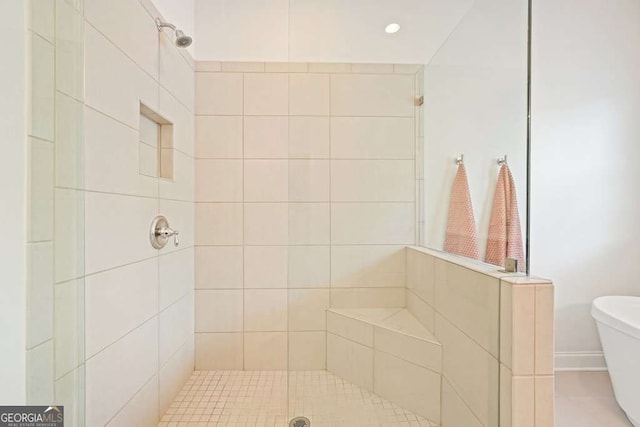 242 Fieldbrook Xing, Canton, GA 30115 - full bath featuring recessed lighting and a tile shower