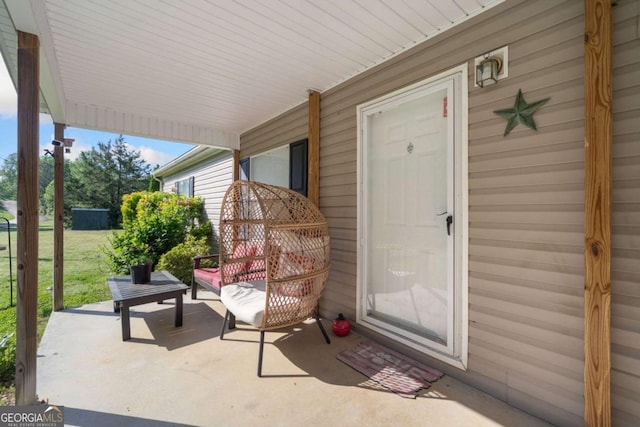 view of patio with a porch