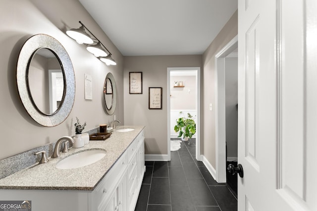 1536 Enota Ave NE, Gainesville, GA 30501 - full bath with tile patterned floors and double vanity