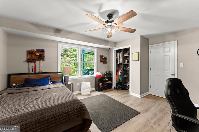1536 Enota Ave NE, Gainesville, GA 30501 - bedroom featuring light wood finished floors, a closet, and a ceiling fan
