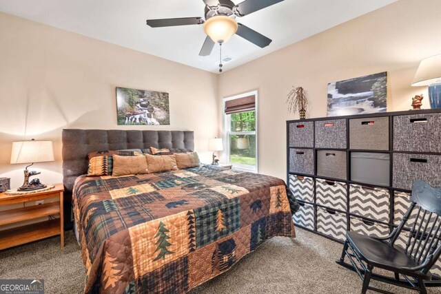bedroom featuring carpet floors and visible vents