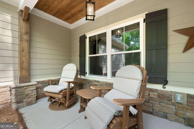view of patio featuring covered porch