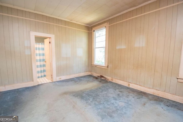 522 Park Ave, Lagrange, GA 30240 - unfurnished room featuring crown molding, carpet flooring, and wood walls
