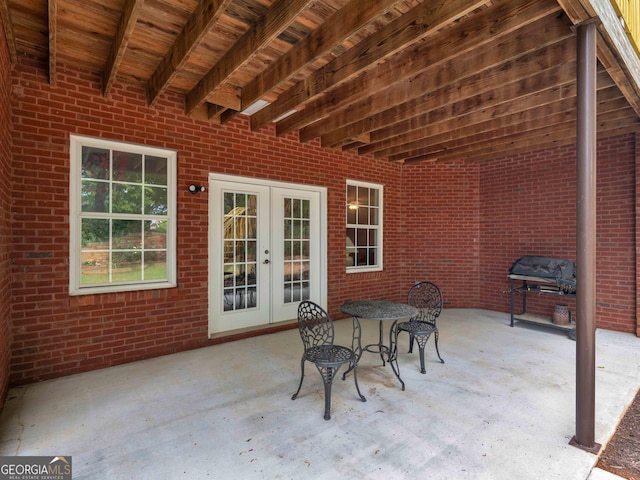 view of patio / terrace featuring french doors