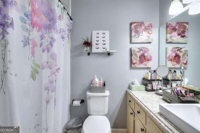 3716 Meeting St, Duluth, GA 30096 - full bath with toilet, a shower with curtain, and vanity