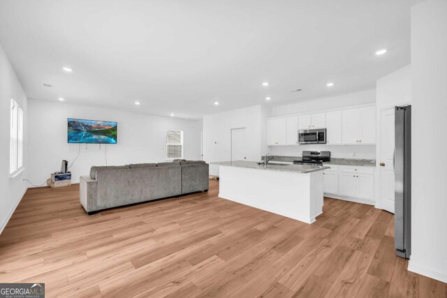 828 Evergreen Rd, Winder, GA 30680 - living area featuring light wood-style floors, recessed lighting, and baseboards