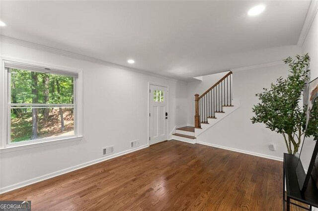 800 Breckinridge Rd SW, Marietta, GA 30064 - foyer entrance featuring stairs, crown molding, and a wealth of natural light