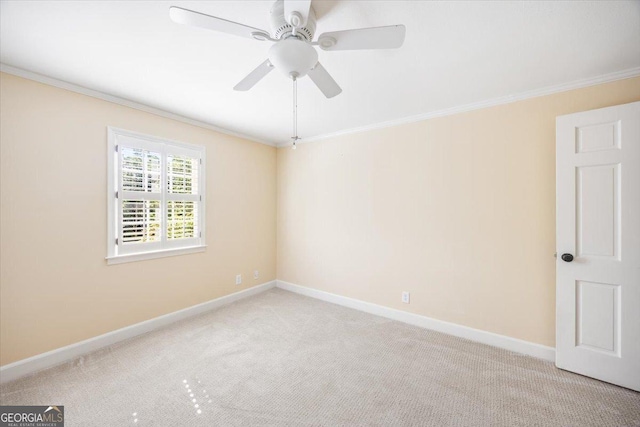 4802 Wesleyan Woods Dr, Macon, GA 31210 - spare room featuring baseboards, ornamental molding, and carpet floors