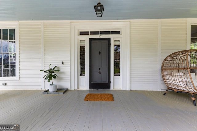 view of doorway to property