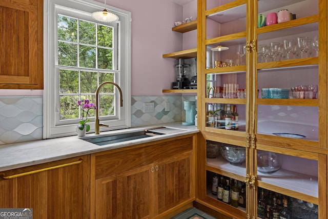 interior space with a sink