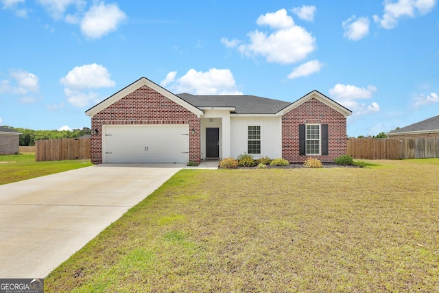 481 Akins Ranch Rd NE, Ludowici, GA 31316 - single story home featuring fence, an attached garage, driveway, and brick siding