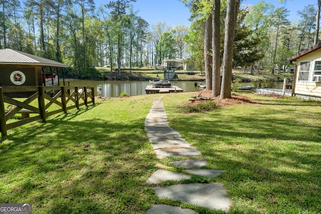 175 Mayo Rd, Covington, GA 30014 - view of yard featuring a water view and a boat dock