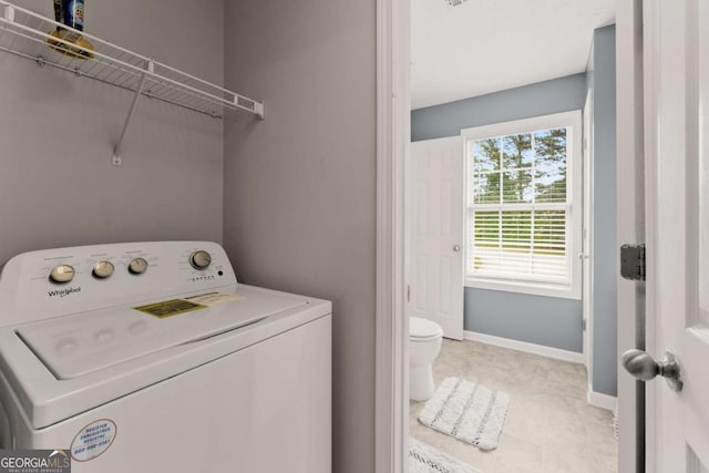 1628 Brook Ln, Monroe, GA 30655 - washroom featuring washer / dryer and baseboards