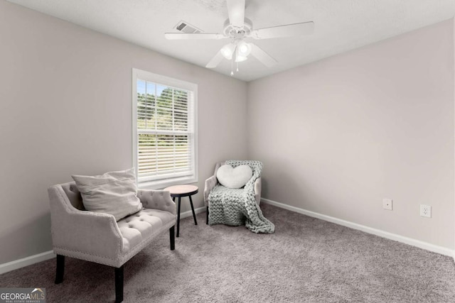 1628 Brook Ln, Monroe, GA 30655 - living area with carpet and ceiling fan