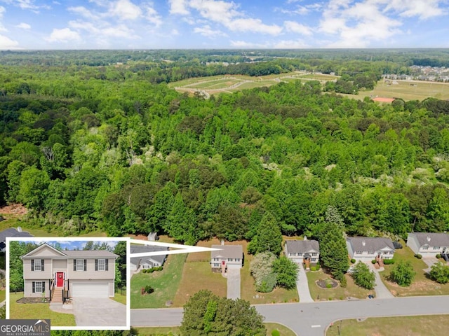 1628 Brook Ln, Monroe, GA 30655 - aerial view of property's location with a heavily wooded area and property boundaries highlighted