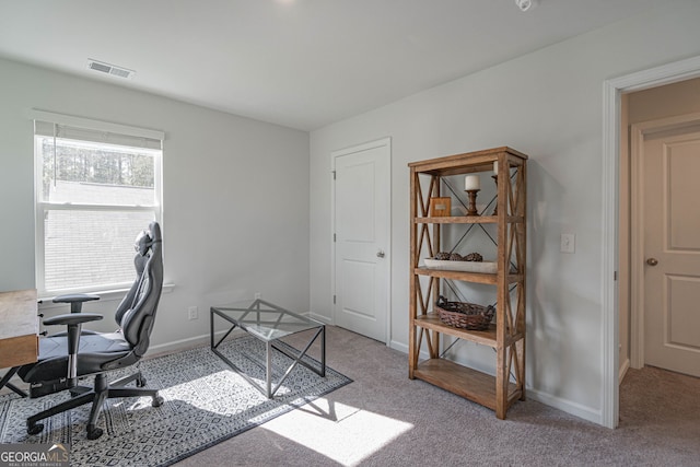 110 Cole St, Pooler, GA 31322 - home office featuring baseboards, carpet flooring, and visible vents