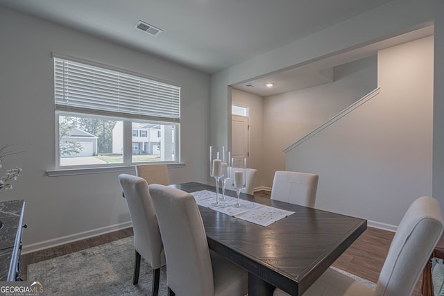 110 Cole St, Pooler, GA 31322 - dining area featuring visible vents, recessed lighting, baseboards, and wood finished floors