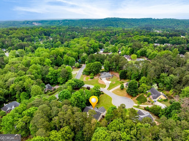 bird's eye view with a forest view