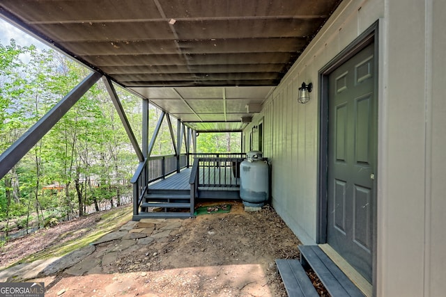 view of patio featuring a wooden deck
