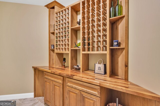 wine area with baseboards