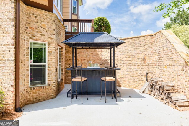 view of patio / terrace with a gazebo