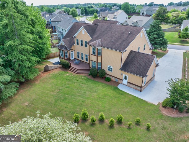 bird's eye view with a residential view