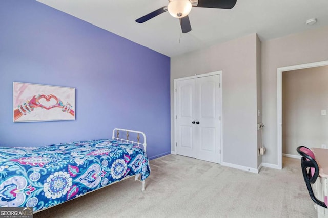 7730 Tiberon Pkwy, Cumming, GA 30028 - bedroom with a closet, baseboards, and carpet flooring