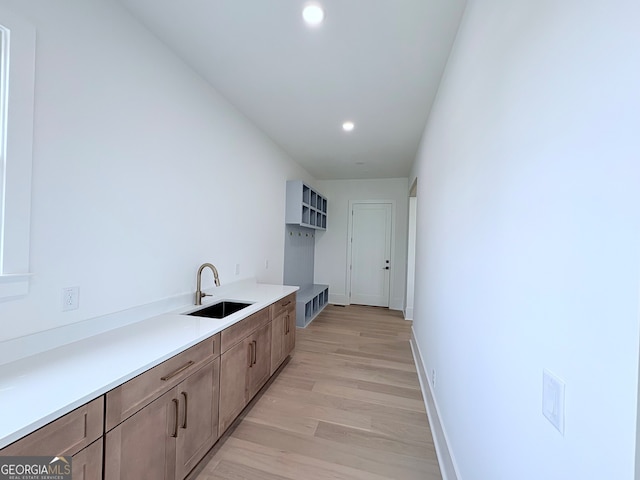 5753 Brendlynn Dr, Suwanee, GA 30024 - bar with light wood finished floors and recessed lighting