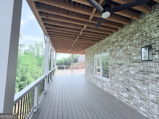 5753 Brendlynn Dr, Suwanee, GA 30024 - deck with a ceiling fan