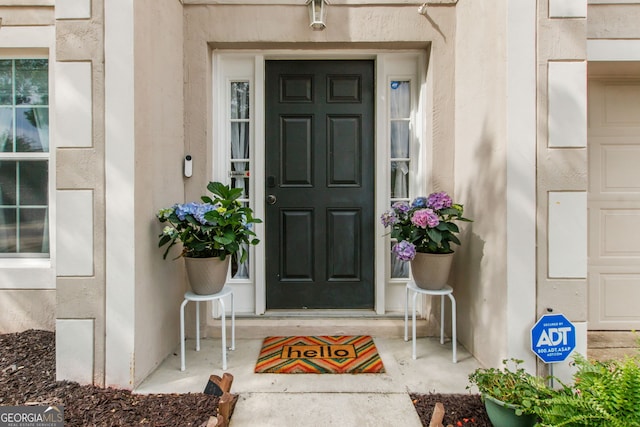 224 Pine Bluff Dr, Kingsland, GA 31548 - entrance to property featuring stucco siding