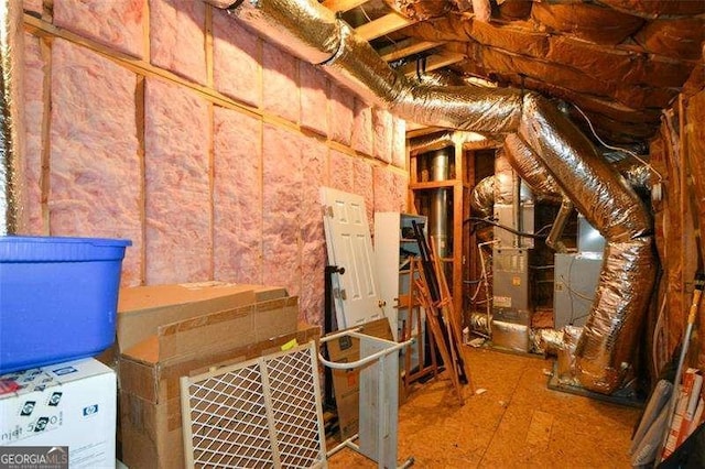 view of unfinished attic