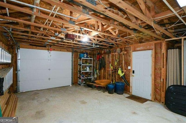 view of garage
