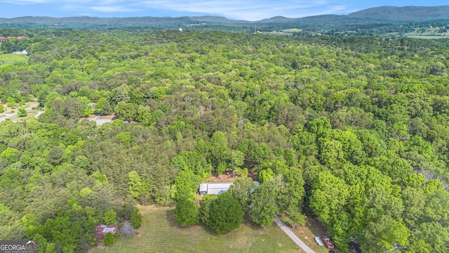 211 Phillips St, Clarkesville, GA 30523 - aerial view of property's location featuring a heavily wooded area and a mountainous background