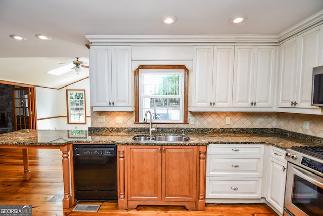 615 Woodwork Way, Roswell, GA 30076 - kitchen with a sink, appliances with stainless steel finishes, a wealth of natural light, and ceiling fan