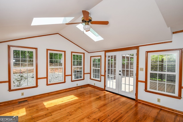 615 Woodwork Way, Roswell, GA 30076 - unfurnished sunroom with a skylight, visible vents, and french doors