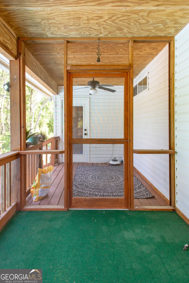 19 Live Oak Ln, Waycross, GA 31503 - unfurnished sunroom with ceiling fan and healthy amount of natural light