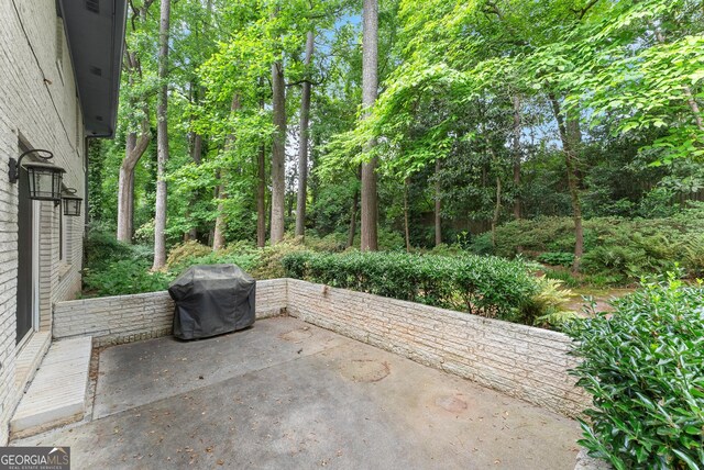 view of patio with grilling area