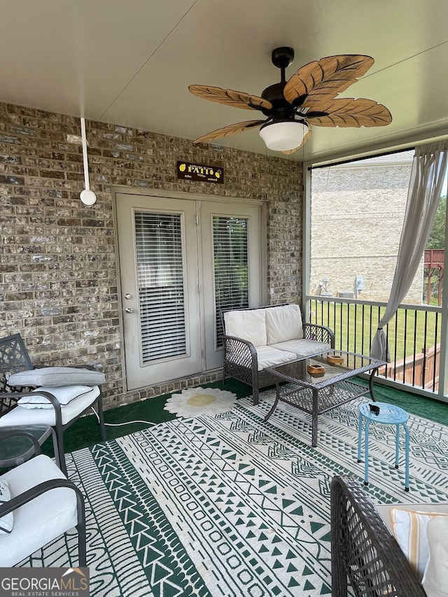 292 Aylesbury Blvd, Mcdonough, GA 30252 - sunroom / solarium with ceiling fan and an outdoor living space