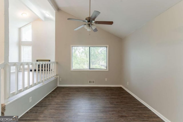 6255 Saddlewood Dr, Lithonia, GA 30058 - spare room featuring healthy amount of natural light, a ceiling fan, and dark wood-style floors