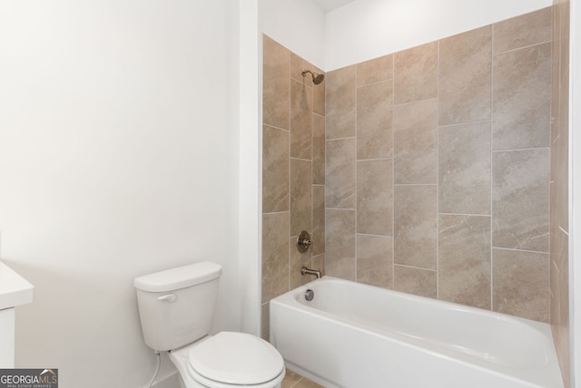 full bathroom with bathtub / shower combination and toilet